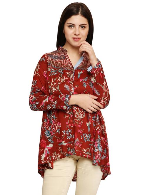 high low printed kurti - 15919405 - Very Small Image - 1