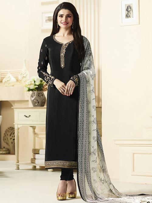 embroidered unstitched churidaar suit - 15919520 - Very Small Image - 1