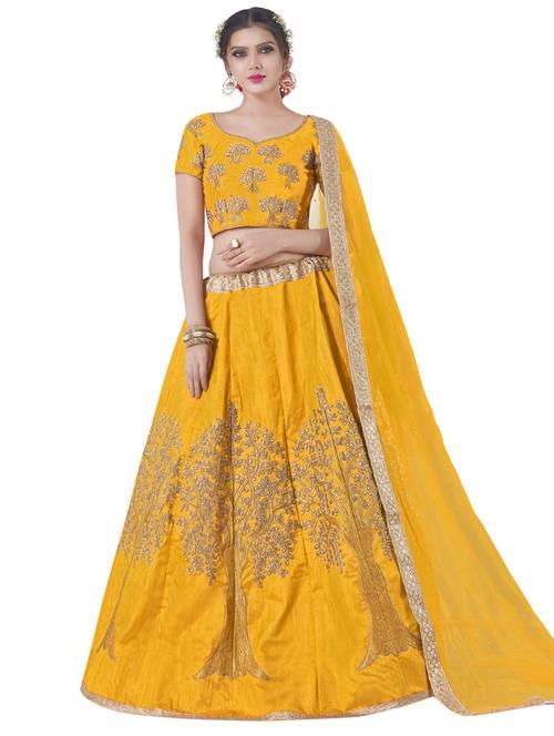 embroidered a-line lehenga - 15919844 - Very Small Image - 1