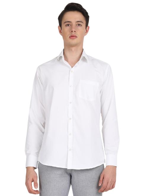 white solid casual shirt - 15920017 - Very Small Image - 1