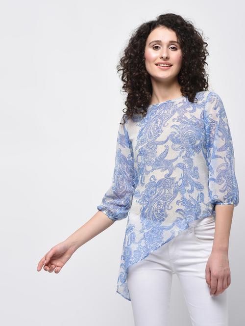 crew neck asymmetric top - 15920035 - Very Small Image - 1
