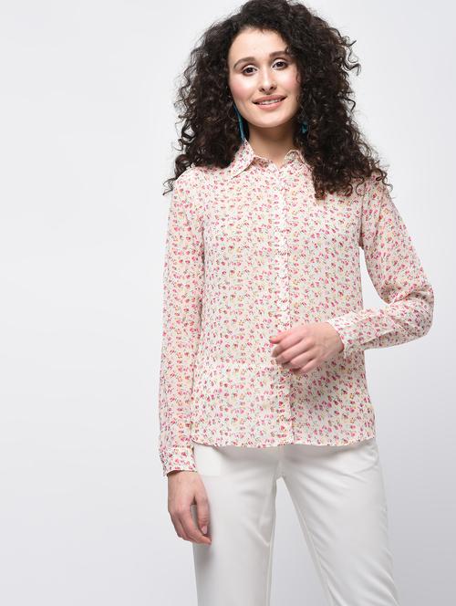 curved hem floral shirt - 15920039 - Very Small Image - 1