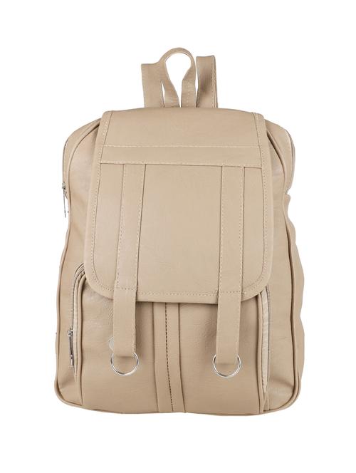 beige leatherette (pu) regular backpack - 15920411 - Very Small Image - 1