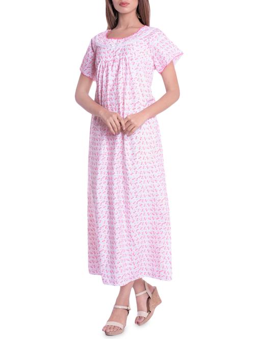 bow patch floral nightwear gown - 15920420 - Very Small Image - 1