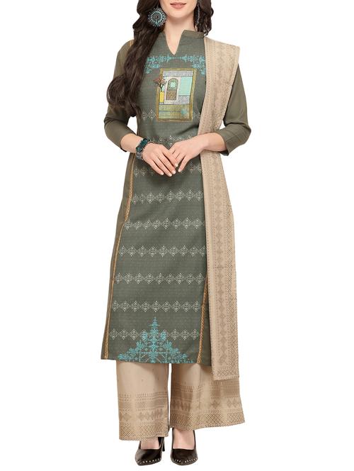 hand block printed kurta with palazzo set - 15920471 - Very Small Image - 1