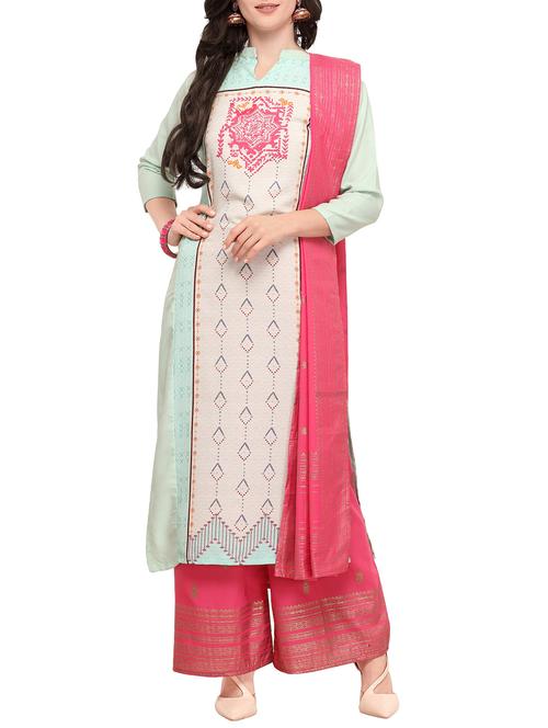 hand block printed kurta with palazzo set - 15920472 - Very Small Image - 1