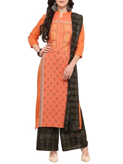 hand block printed kurta with palazzo set - 15920474 - Very Small Image - 1