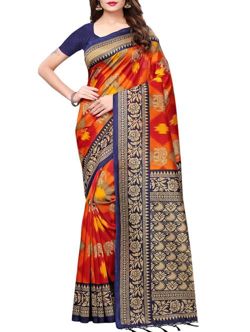 animal print silk saree with blouse - 15920858 - Very Small Image - 1