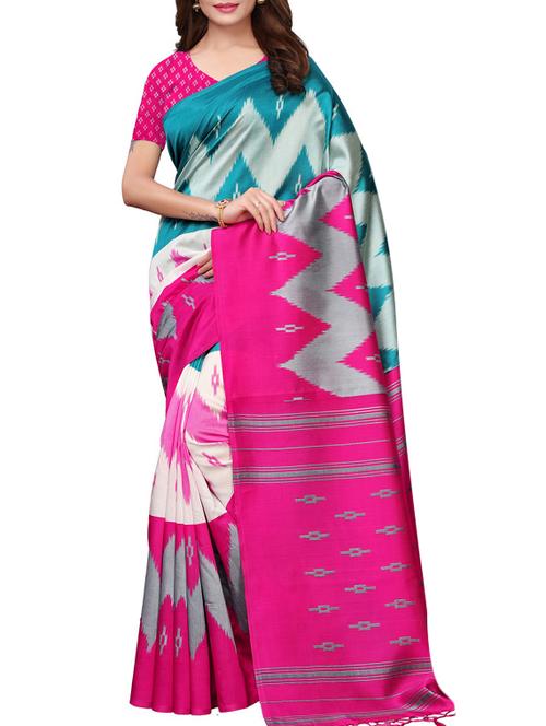 ikat print silk saree - 15920873 - Very Small Image - 1
