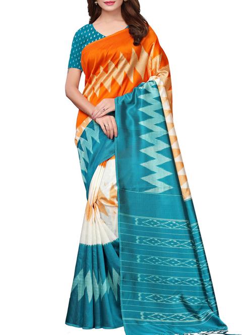ikat print silk saree - 15920877 - Very Small Image - 1