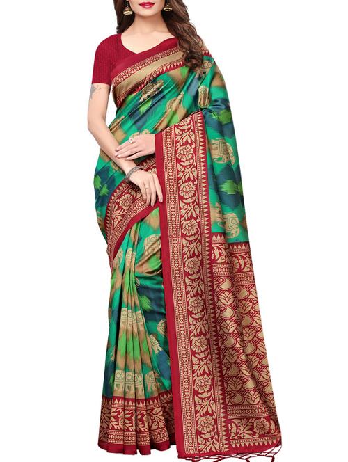 animal print silk saree - 15920900 - Very Small Image - 1