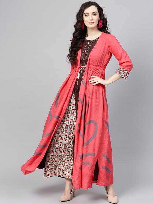 kaantha layered printed dress - 15921170 - Very Small Image - 1