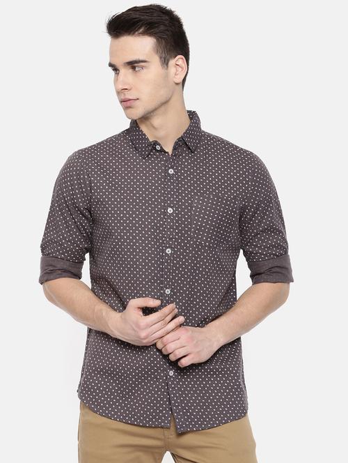 grey printed casual shirt - 15921485 - Very Small Image - 1
