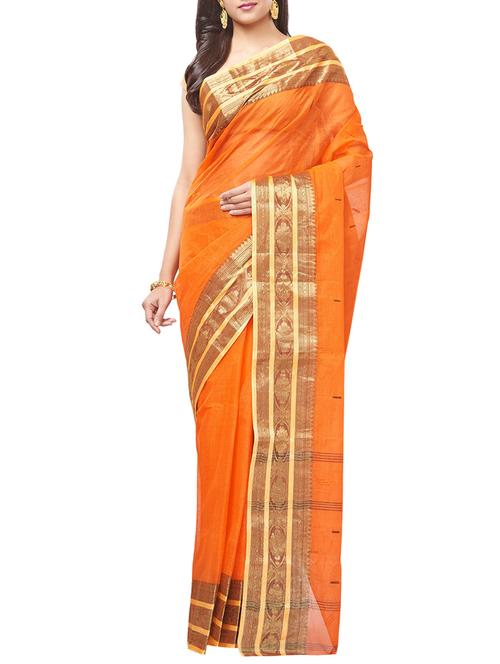 ethnic motif tant saree - 15921900 - Very Small Image - 1