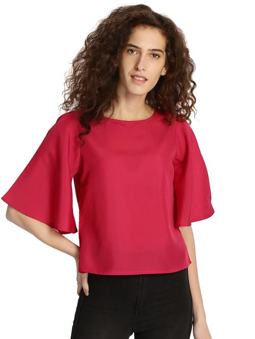hot pink bell sleeved top - 15921960 - Very Small Image - 1