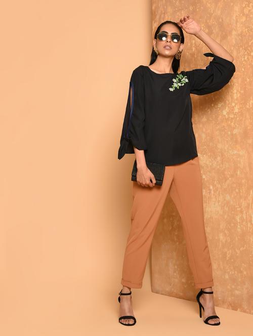 floral embroidered slit sleeved top - 15922275 - Very Small Image - 1