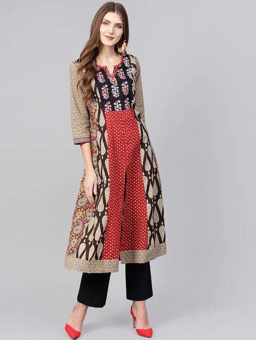 kaantha printed a-line kurta - 15922544 - Very Small Image - 1