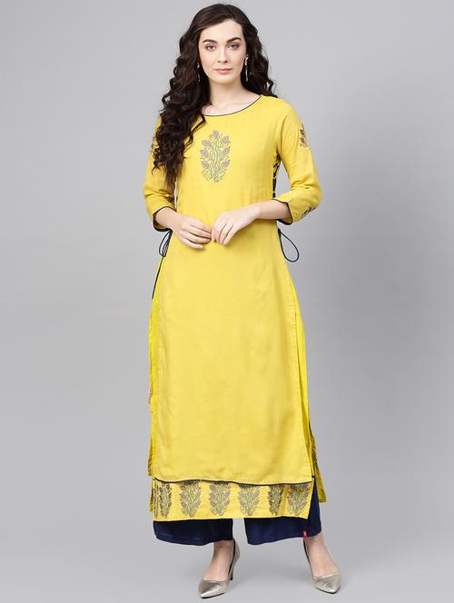 embroidered layered kurta with tassels - 15922547 - Very Small Image - 1