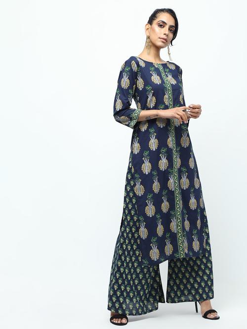 printed kurta with palazzo set - 15922564 - Very Small Image - 1