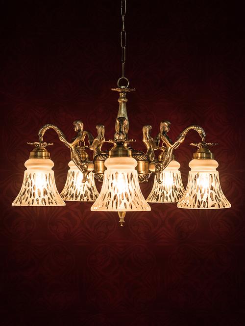 fos lighting mermaid embossed bell chandelier - 15923366 - Very Small Image - 1