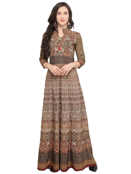 anarkali printed dress - 15923402 - Very Small Image - 1