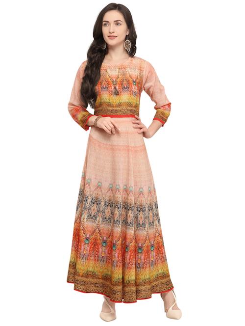 anarkali digital print dress - 15923426 - Very Small Image - 1