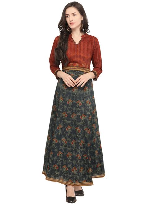 anarkali digital print dress - 15923427 - Very Small Image - 1