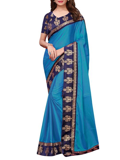 ethnic motif printed saree with blouse - 15923464 - Very Small Image - 1