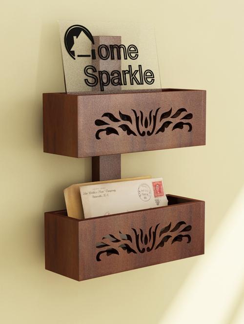 home sparkle magazine rack engineered wood (brown) (30 x 12 x 41 cm) - 15923921 - Very Small Image - 1