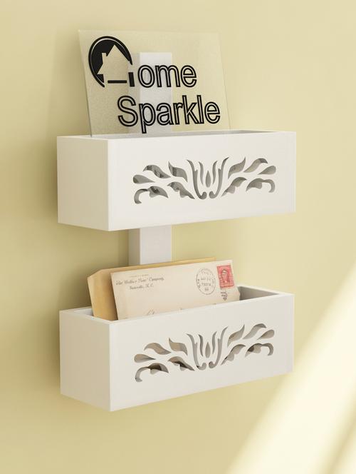 home sparkle magazine rack engineered wood (white) (30 x 12 x 41 cm) - 15923924 - Very Small Image - 1