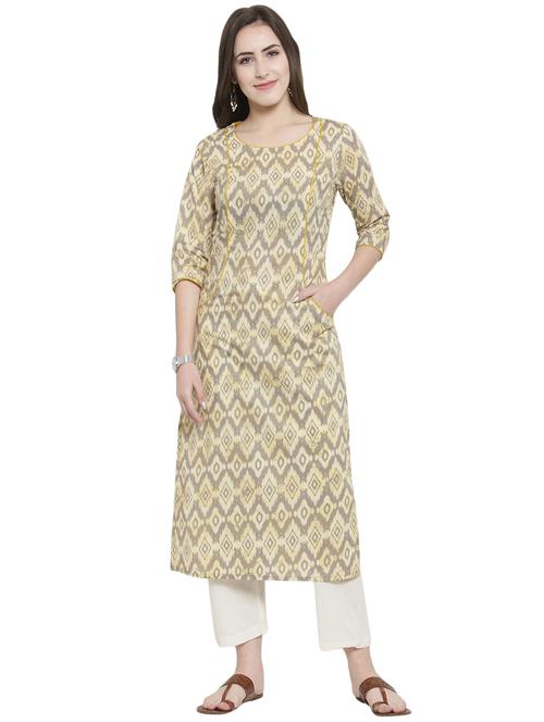 printed straight kurta with pockets - 15924304 - Very Small Image - 1