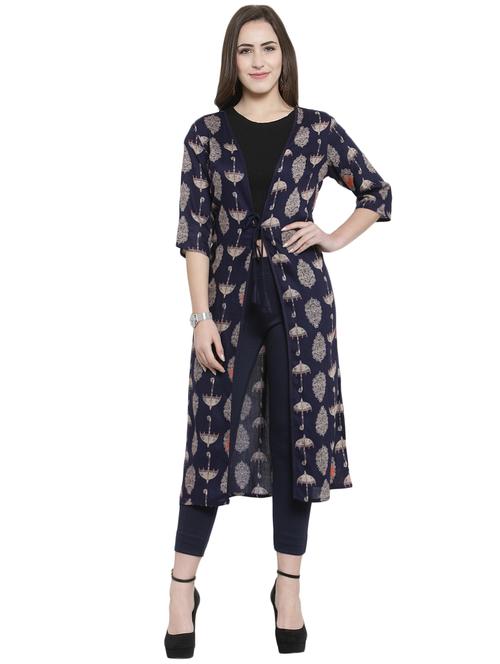 printed front drawstring shrug - 15924307 - Very Small Image - 1