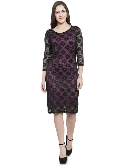 floral mesh overlay bodycon dress - 15924311 - Very Small Image - 1
