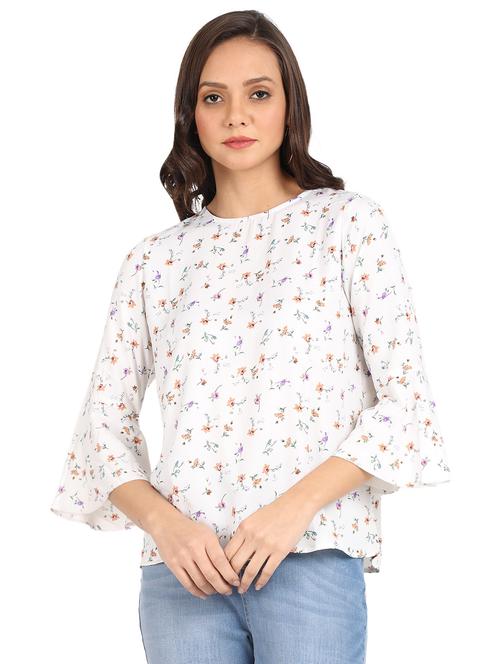 bell sleeved floral top - 15924704 - Very Small Image - 1