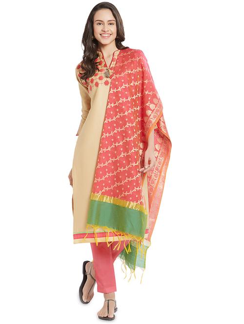 embroidered unstitched pant suit - 15925252 - Very Small Image - 1