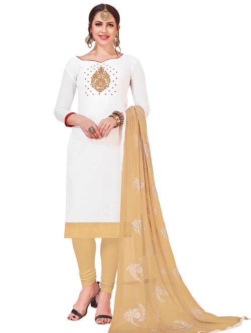 embroidered unstitched churidaar suit - 15925259 - Very Small Image - 1