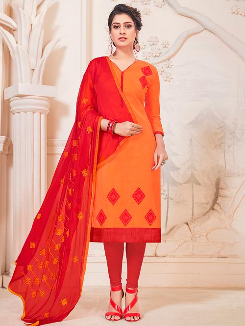 embroidered unstitched churidaar suit - 15925284 - Very Small Image - 1