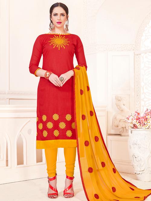 embroidered unstitched churidaar suit - 15925287 - Very Small Image - 1