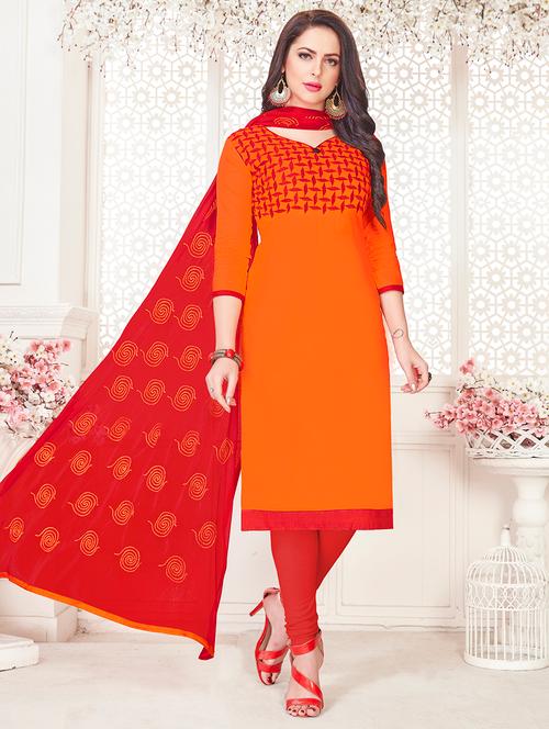embroidered unstitched churidaar suit - 15925301 - Very Small Image - 1