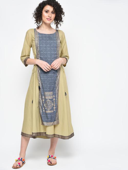 layered block print dress - 15925474 - Very Small Image - 1