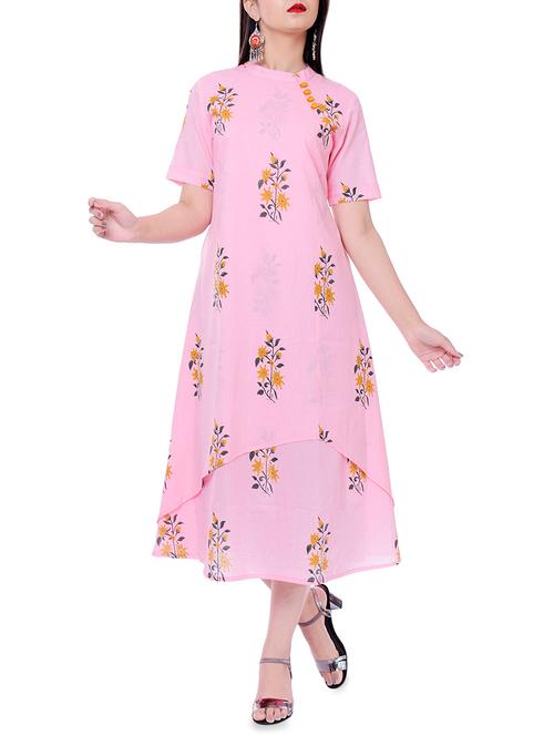 layered printed ethnic dress - 15925704 - Very Small Image - 1
