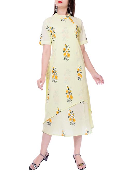 layered printed ethnic dress - 15925728 - Very Small Image - 1