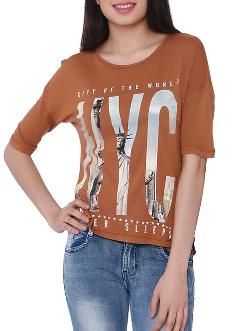 dropped shoulder graphic print tee - 15926335 - Very Small Image - 1