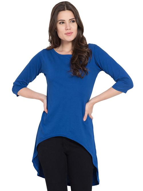 round neck high low tunic - 15926363 - Very Small Image - 1