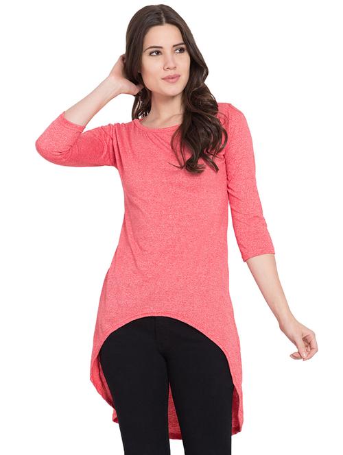 round neck high low tunic - 15926364 - Very Small Image - 1