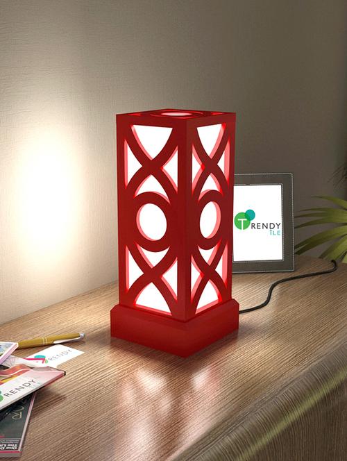 home sparkle led table lamp engineered wood (red) (14 x 14 x 25 cm) - 15926563 - Very Small Image - 1