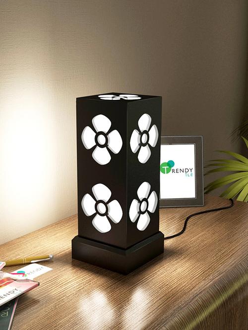home sparkle led table lamp engineered wood (black) (14 x 14 x 25 cm) - 15926565 - Very Small Image - 1