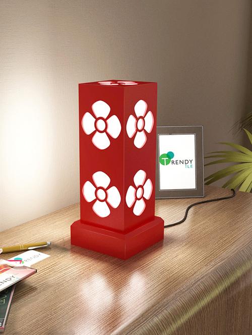 home sparkle led table lamp engineered wood (red) (14 x 14 x 25 cm) - 15926566 - Very Small Image - 1