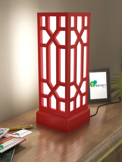 home sparkle led table lamp big engineered wood (red) (17 x 17 x 47.5 cm) - 15926572 - Very Small Image - 1
