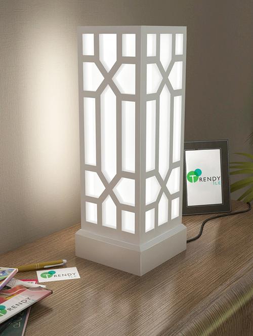 home sparkle led table lamp big engineered wood (white) (17 x 17 x 47.5 cm) - 15926573 - Very Small Image - 1